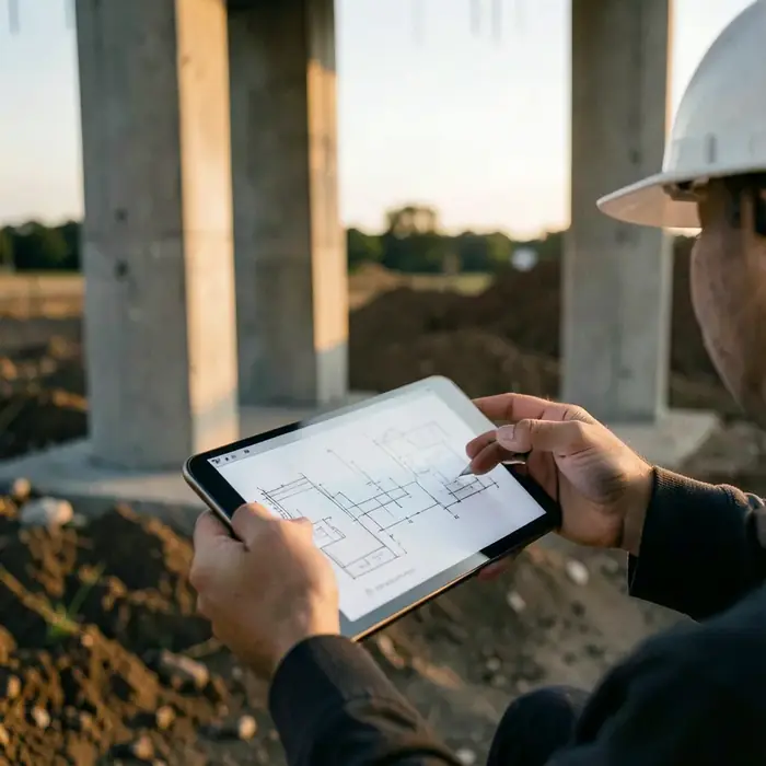 Ingénieur en génie civil sur un chantier au Maroc